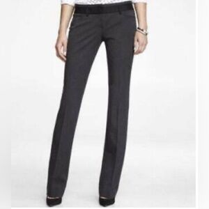 Express Editor Barely Boot Low Rise Studio Stretch Pants in Dark Gray